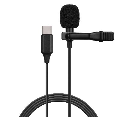 Microfono De Solapa Brobotix 651381,Conector USB Tipo C,Negro