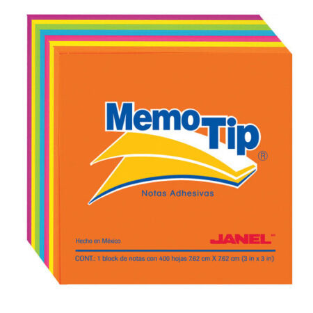 Nota Adhesiva Memo Tip 6590303197 - 400 Hojas, Neon, 3X3 Inches