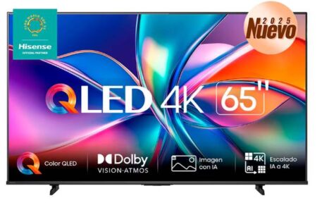 Smart Tv 65″ Hisense 65Qd6Qv Vidaa/QLED/4K UHD/3840X2160P/HDMI/USB 2.0/Color Negro