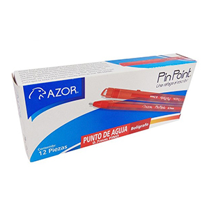 Pluma Pinpoint Azor 6810Ro Rojo – Paquete De 12 Piezas