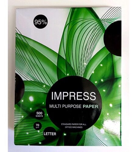 Papel Bond Impress 6951476310602 Caja Con 10 Paquetes Con 500 Hojas Tamaño Carta 21.6 Cm X 27.9 Cm 95 Blancura 70 Gramos Alta Blancura –