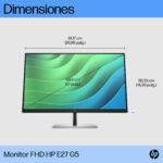 HP E27 G5 FHD Monitor, Resolución 1920 X 1080 (Full HD 1080P), Aspect Ratio 16:9, Puertos DP/HDMI,No Webcam,Bajo Contenido De Halógeno; La Caja Interna Con Cojín De Celulosa Moldeado Es 100 % Sostenible Y Reciclable; La Caja Exterior Y Los Cojines Corrugados Son 100 % Sostenibles Y Reciclables; Contiene Plástico Destinado Al Océano Y Reciclado; 85 % De Plástico Reciclado En Circuito Cerrado Derivado De Ite; Al Menos 25% De Metal Reciclado