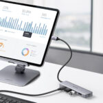 Hub USB-C 3.0 Ugreen 70336 4 Puertos USB-A (5Gbps)/Carcasa Abs + Pc/Soporta Otg/Luz Indicadora LED/Cable De 15Cm/Nterfaz Niquelada/Color Gris Metalizado