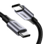 Cable USB-C A USB-C Ugreen 70427 1 Metro Carga Rapida De Hasta 100W, Datos De 480 Mbps ,Pd3.0, Qc4.0/3.0/2.0, Caja De Aluminio, Nylon Trenzado, Color Negro