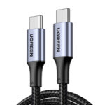 Cable USB-C A USB-C Ugreen 70427 1 Metro Carga Rapida De Hasta 100W, Datos De 480 Mbps ,Pd3.0, Qc4.0/3.0/2.0, Caja De Aluminio, Nylon Trenzado, Color Negro