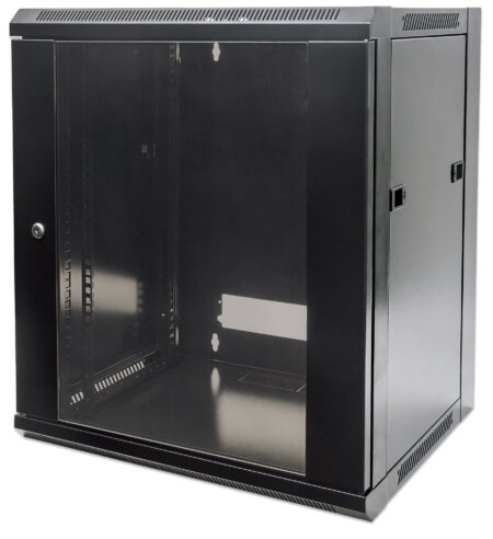 Gabinete Para Pared 19″ Intellinet 711869 12U/Hasta 60 Kg/Color Negro