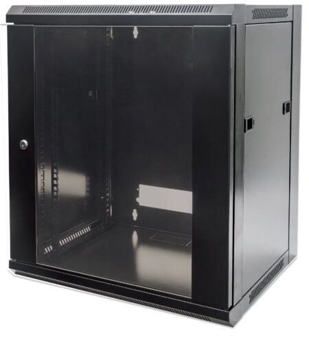 Gabinete Para Pared 19″ Intellinet 711883 12U/Hasta 60Kg/Color Negro