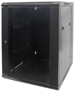GABINETE MURAL ABATIBLE 19" INTELLINET 712019 15U/ENSAMBLADO/550 MM/30 KG/COLOR NEGRO