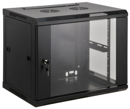 Gabinete Mural De 19″ Intellinet 712071 9U/Ensamblado/600 Mm/60 Kg/Color Negro