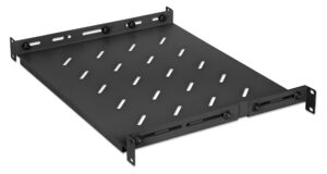 CHAROLA P/RACK 19" INTELLINET 714082, 1U FIJA/35-55CM/VENTILADA/20 KG/COLOR NEGRO