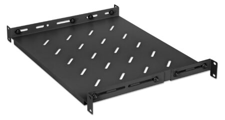 Charola P/Rack 19″ Intellinet 714082, 1U Fija/35-55Cm/Ventilada/20 Kg/Color Negro