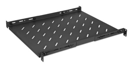 Charola P/Rack 19″ Intellinet 714112, 1U Fija/55-75Cm/Ventilada/20 Kg/Color Negro