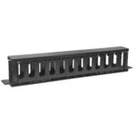 Organizador Horizontal De Cable 19" Intellinet 1U/Con Cubierta/Color Negro/714679