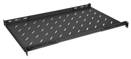 Charola P/Rack 19″ Intellinet 714716 1U Fija Extensible/75-95Cm/Con Rieles Variables Para Montaje/Ventilada/20Kg/Color Negro