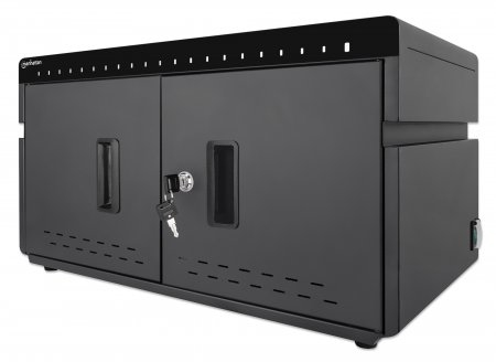 Gabinete Profesional De Carga Manhattan 715959/20 Puertos USB-C/Bahias Para Telefonos Y Tabletas De Hasta 10.9″/360W/Color Negro