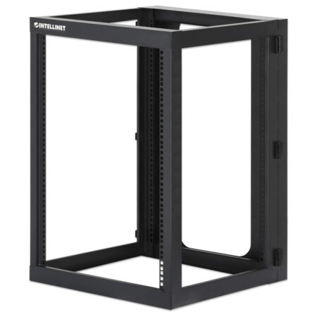Rack Abierto De 19″ Intellinet 716161 15U/Para Montaje En Pared/4 Postes/40 Kg/Ensamblado/Color Negro