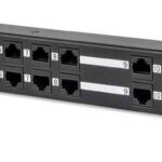 Patch Panel 12 Puertos Passive PoE Intellinet 720342/Cat5E/1U/Montaje En Rack De 19"/Color Negro