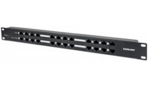 PATCH PANEL 12 PUERTOS PASSIVE POE INTELLINET 720342/CAT5E/1U/MONTAJE EN RACK DE 19"/COLOR NEGRO