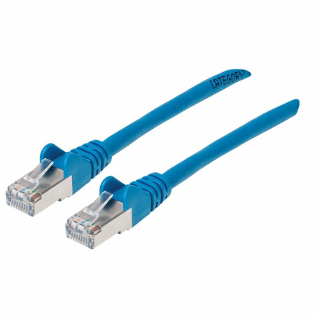 Cable De Red S/Ftp – Cat6A, 7.5M (25Ft), 100 Cobre, Hasta 10Gb, Contactos 50Micras De Oro, Blindado, Cable Patch Azul Intellinet 741514
