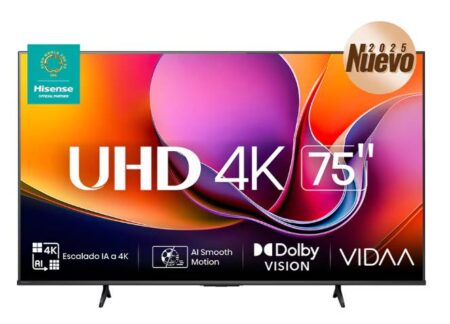 Smart Tv 75″ Hisense 75A65Nv/UHD/3840X2160Mp/HDMI/USB 2.0/Color Negro