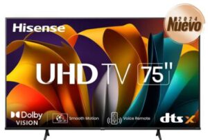 SMART TV 75" HISENSE 75A6N 4K TV/UHD/3840X2160P/HDMI/USB 2.0/COLOR NEGRO