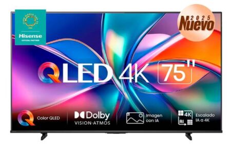 Hisense Pantalla QLED 4K 75 Inc Smart Tv Vidaa