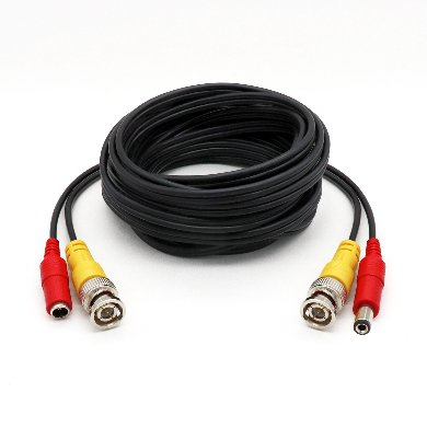 Cable Coaxial Siames Para Cctv/Catv – De 20 Mts, Incluye Conectores De Video Y Energía Pre-Ensamblados, Negro, Brobotix 764755
