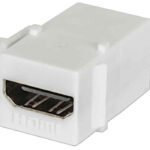 771351 Cople HDMI, Tipo Keystone, HDMI Hembra A HDMI Hembra, Blanco, Compatible Con Páneles De Parcheo, Tapas Y Cajas De Pared
