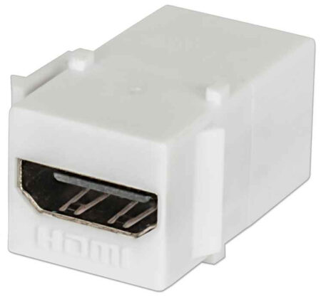 771351 Cople HDMI, Tipo Keystone, HDMI Hembra A HDMI Hembra, Blanco, Compatible Con Páneles De Parcheo, Tapas Y Cajas De Pared