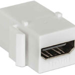 771351 Cople HDMI, Tipo Keystone, HDMI Hembra A HDMI Hembra, Blanco, Compatible Con Páneles De Parcheo, Tapas Y Cajas De Pared