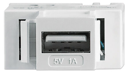 Conector Jack Keystone C/1 Puerto De Carga USB-A Intellinet 772167 Blanco