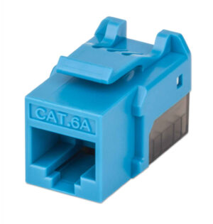 CONECTOR JACK KEYSTONE CAT6A INTELLINET 772334 COLOR AZUL/NEGRO