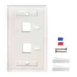 Tapa De Pared Faceplate Placa 2 Puerto Perforacion Para Etiqueta