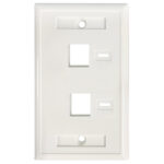 Tapa De Pared Faceplate Placa 2 Puerto Perforacion Para Etiqueta