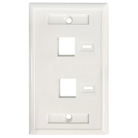 Tapa De Pared Faceplate Placa 2 Puerto Perforacion Para Etiqueta