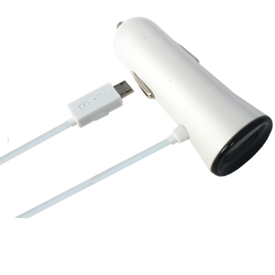 Cargador USB Para Auto Brobotix 789536Dn – Blanco Con Negro, Auto, USB, 5 V, 2 Puertos USB