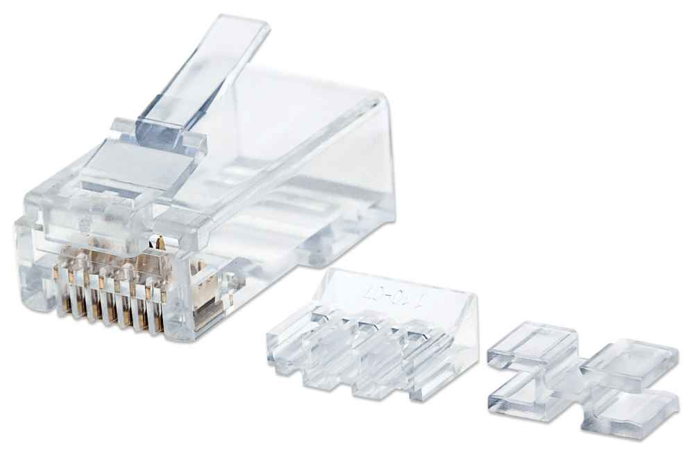 Bote C/80 Piezas Plug Rj-45 Cat6a Utp Solido Transparentes Intellinet 790550