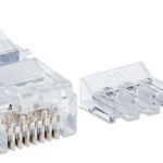 Plug Modular RJ45 Utp Cat6A Solido 80Pzs Contacto Chapa Oro