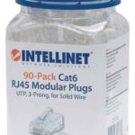 90 Piezas De Plugs Rj-45 Cat6 Utp Intellinet 790604 Transparente