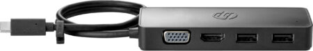 Hub USB-C HP 7Pj38Aa, HDMI: 3840X2160 A 30Hz, 1 VGA: 1080P A 60Hz, 2 USB-A 3.0 De Carga, Color Negro