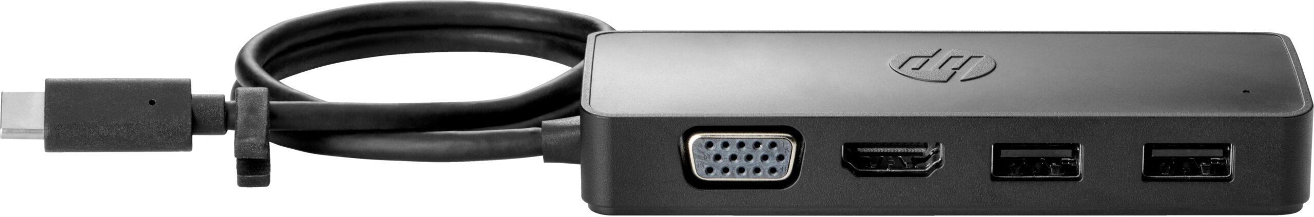 Hub Usb-c Hp 7pj38aa, Hdmi: 3840x2160 A 30hz, 1 Vga: 1080p A 60hz, 2 Usb-a 3.0 De Carga, Color Negro