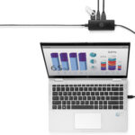 Hub USB-C HP 7Pj38Aa, HDMI: 3840X2160 A 30Hz, 1 VGA: 1080P A 60Hz, 2 USB-A 3.0 De Carga, Color Negro
