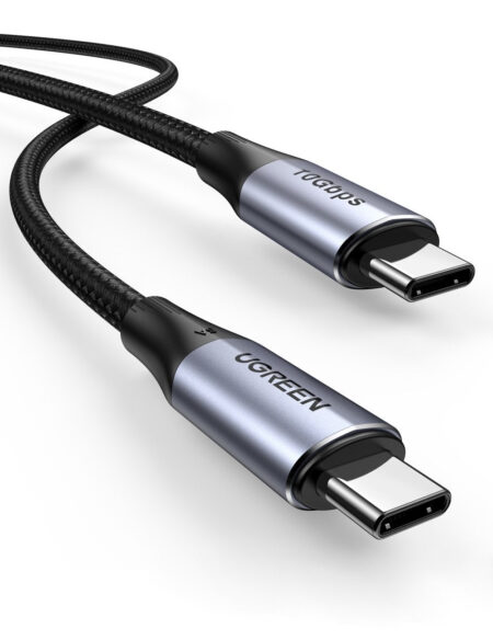 Cable USB-C A USB-C Ugreen 80150 1 Metro, 240W, 10 Gbps, 480 Mbps, Carcasa De Aluminio, Nylon Trenzado, Blindaje De 4 Capas