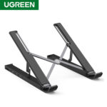 SOPORTE PARA LAPTOP DE 11-17.3" UGREEN, CON DOCKING STATION, 2 PUERTOS USB 3.0 A 5GBPS, AJUSTE DE ALTURA, ALUMINIO, COLOR NEGRO, PC+ABS, SILICONA, 80551