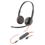 DIADEMA AUDIFONOS C/MICROFONO ALAMBRICOS POLYCOM BLACKWIRE C3225/STEREO/USB-C/HEADSET/COLOR NEGRO/80S04A6