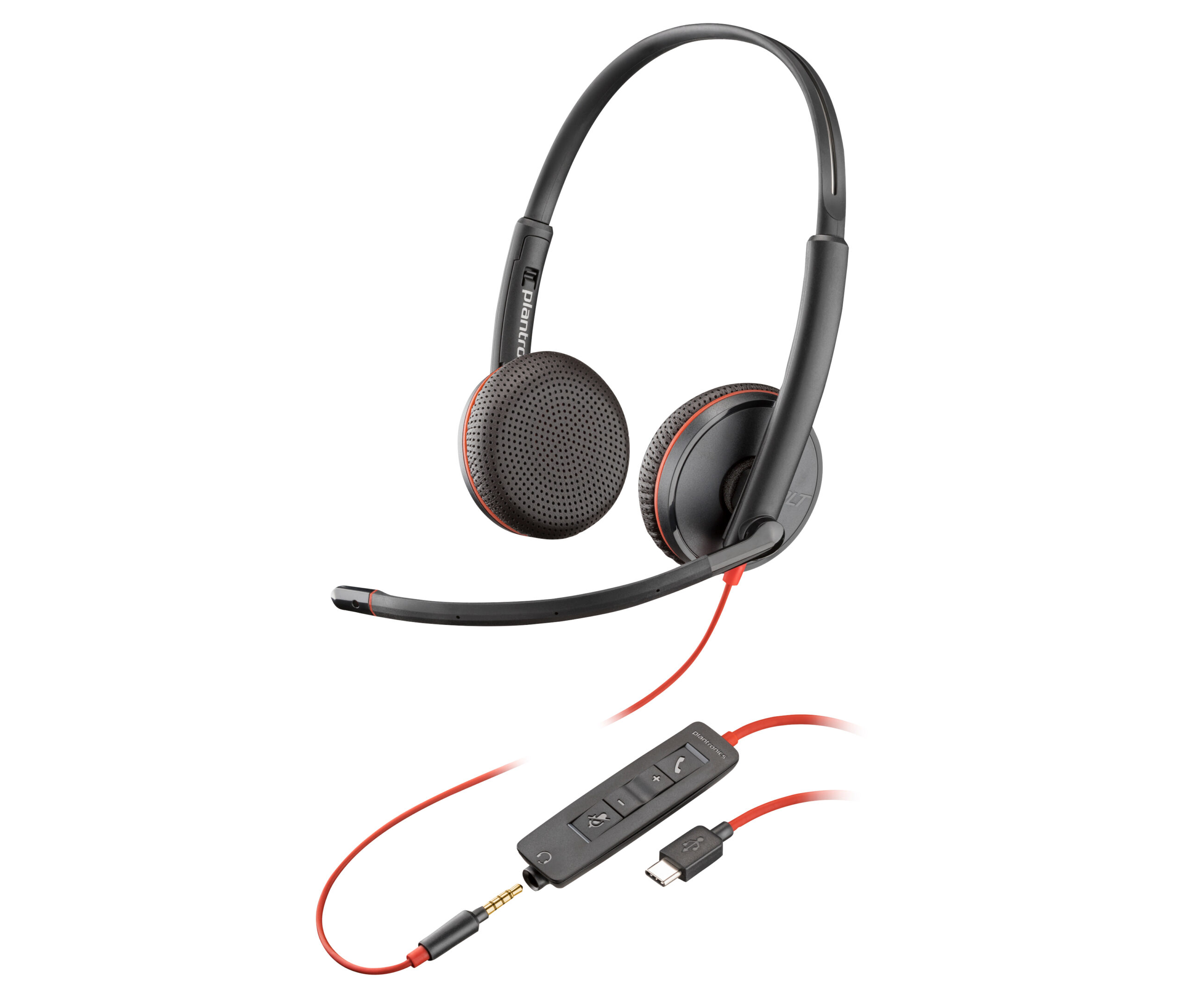 DIADEMA AUDIFONOS C/MICROFONO ALAMBRICOS POLYCOM BLACKWIRE C3225/STEREO/USB-C/HEADSET/COLOR NEGRO/80S04A6
