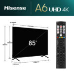 Smart Tv 85" Hisense 85A6N LED UHD/3840 X 2160Mp/HDMI/USB 2.0/Rj-45/Color Negro