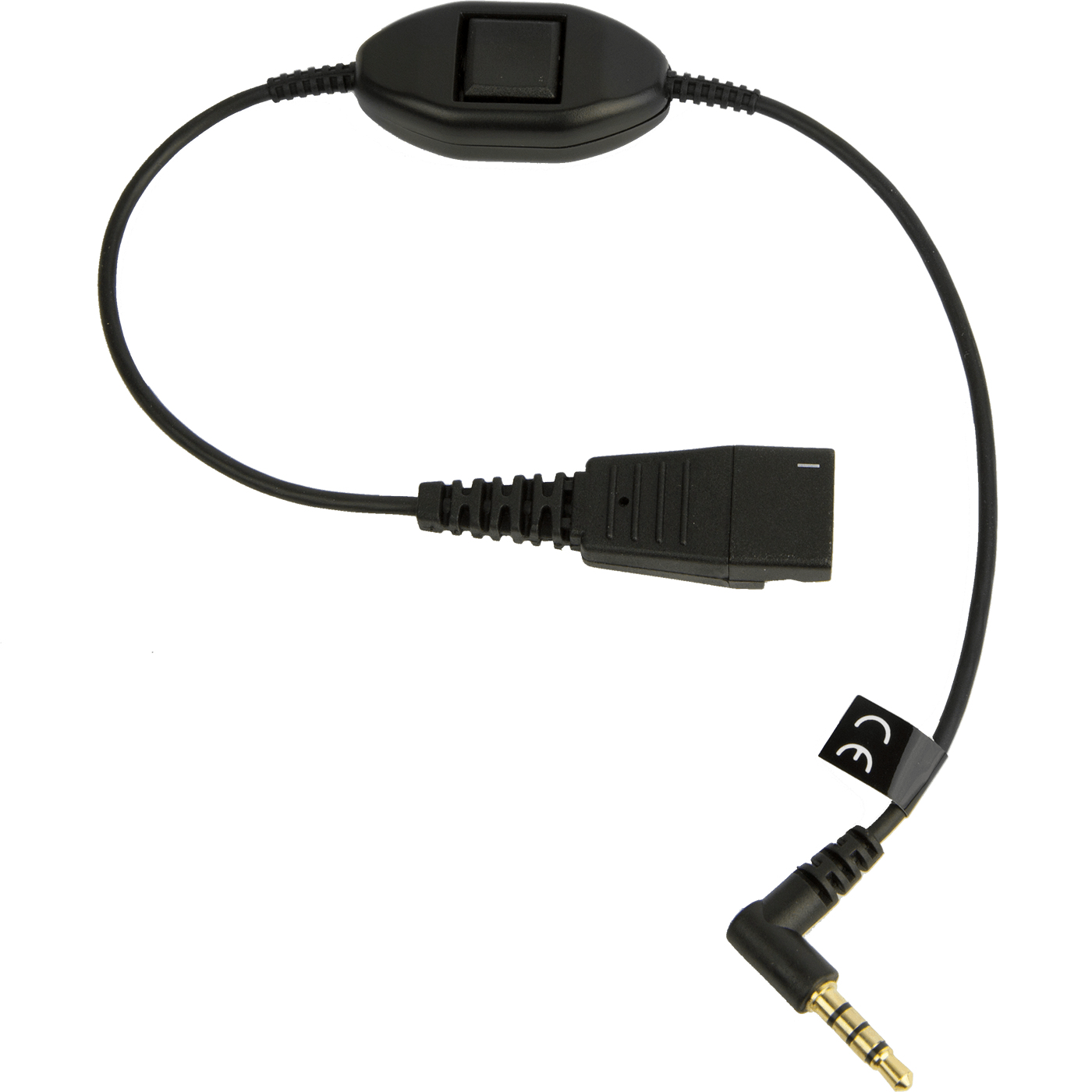 Cable Cord Qd A Conector De 3.5 Mm Con Push-to-talk, Jabra Color Negro Mobile-qd-35mm-s, 8800-00-103