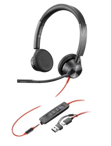 HP Poly Blackwire 3325 Teams USB-C Headset 3.5Mm USB-C/A Adpter