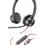 HP Poly Auriculares estéreo USB-C Poly Blackwire 8225 con certificación de Microsoft Teams + adaptador USB-C/A